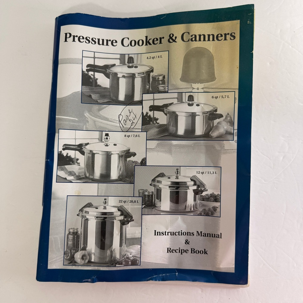 Mirro Pressure Cooker Canner Instructions Manual Recipe Book 4.2-22 Qt